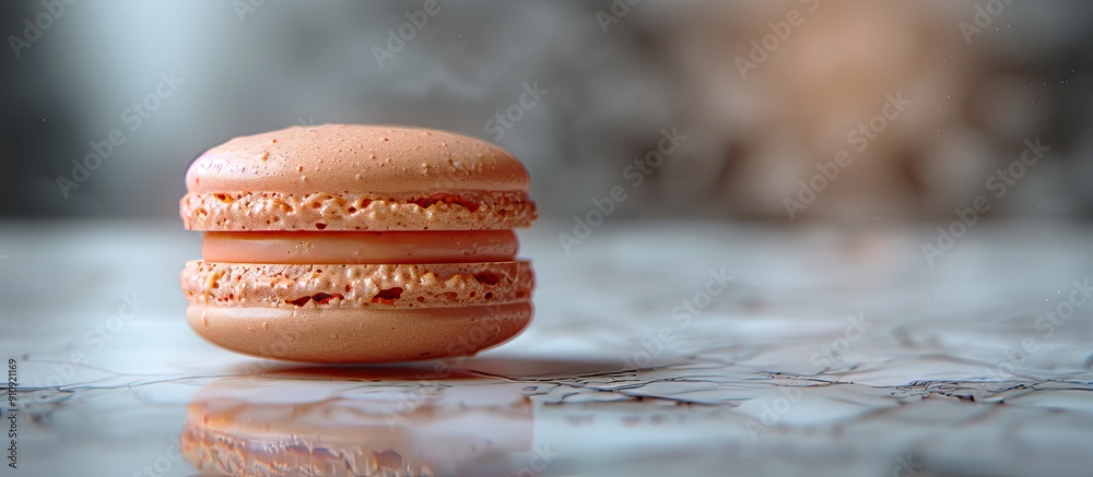 Fototapete A macaroon displayed with a copy space image on a table