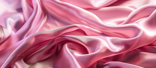Obraz premium Silky pink fabric with a smooth texture perfect for backgrounds and copy space images