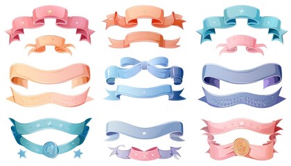 A beautiful and vibrant set of colorful ribbons placed aesthetically on a clean white background
