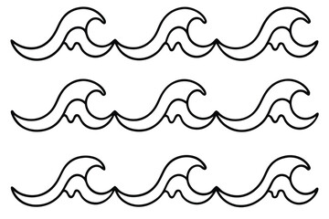 Sea Wave Pattern Line Art Showcases Fluidity in Minimalist Style