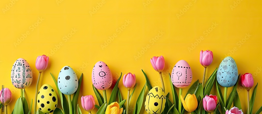 Poster easter themed concept with copy space image