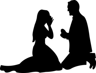 Marriage Proposal Silhouette