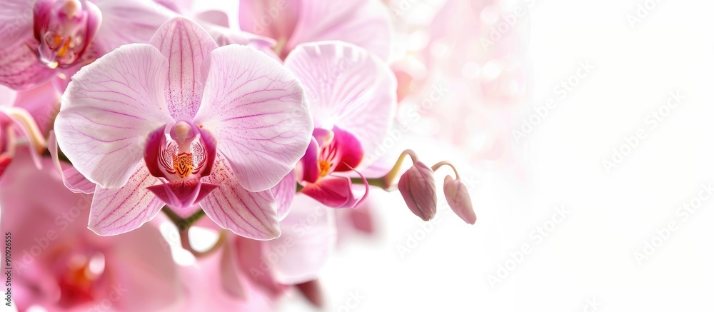 Poster isolated orchid blossom with copy space image