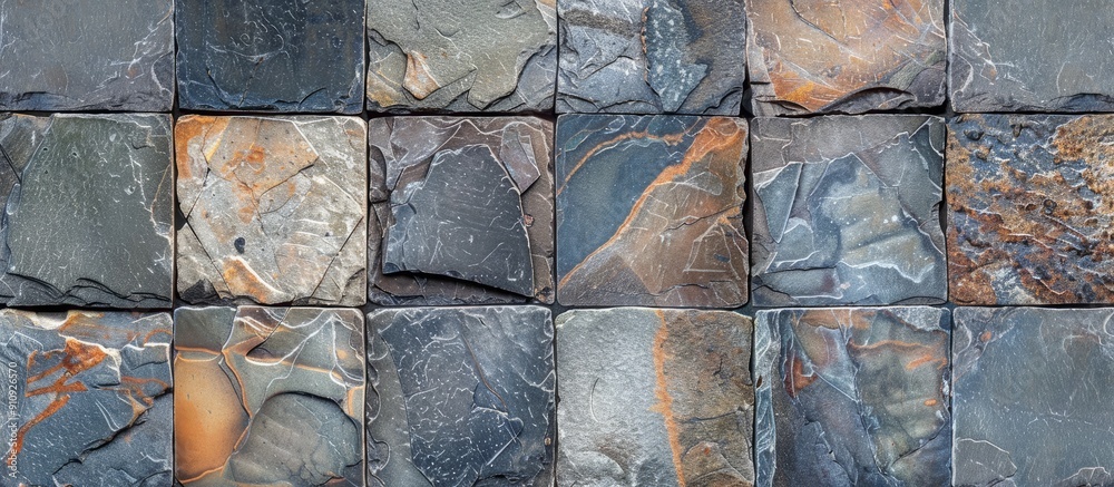 Poster Stone tile pattern background provided at no cost with space for product or advertisement design on image. Creative banner. Copyspace image