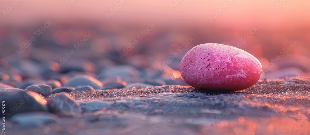 Leinwandbilder ideal for use as a background image a pink stone stands out against a blurred backdrop with selectiv