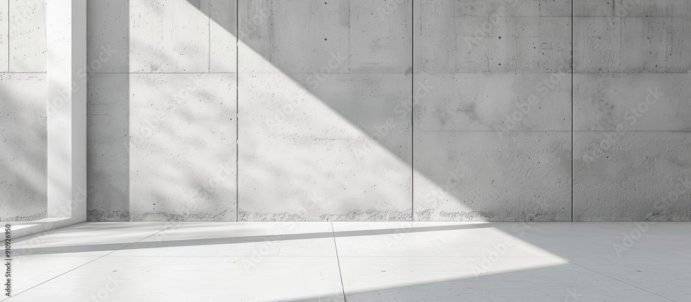 Poster Empty copy space image featuring a simple background wall with a vivid white concrete texture pattern for your text