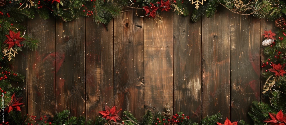 Leinwandbilder Rustic Christmas backdrop with a stylish design Copy space image included