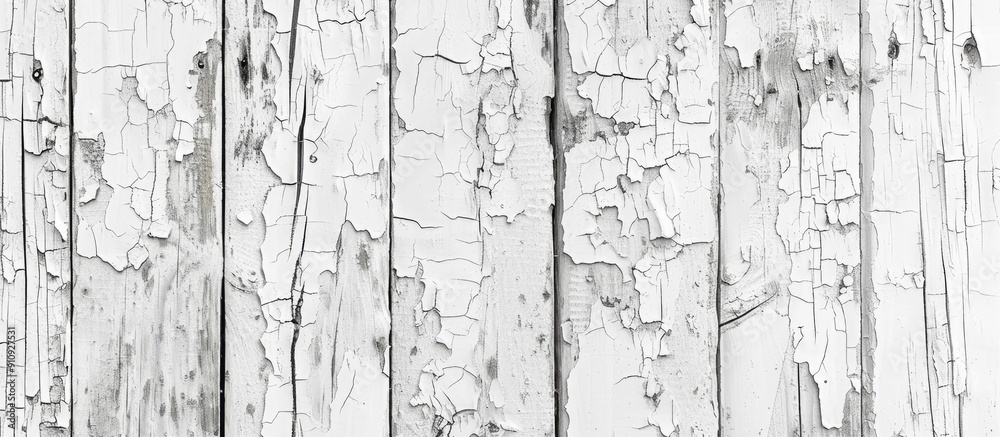 Poster a light old wood wall background in white with cracks dust for texture and copy space image
