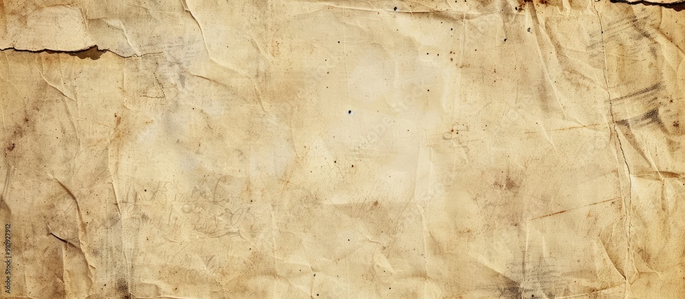 Poster Vintage paper texture with a rough faded surface ideal as a blank page for text placement with white background copy space image suitable for retro and grunge design