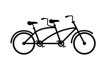 Fototapeta premium Tandem bicycle, bike for two, vector illustration.