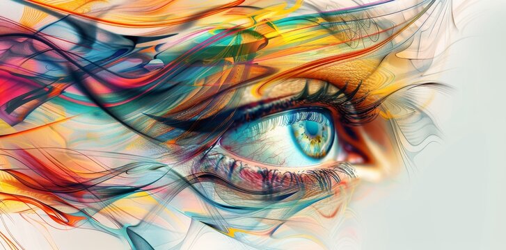 Abstract background of a human eye. DMT or LSD. Close up macro. psychedelic divine cosmic trippy godly spiritual psionic entity. Expanded Consciousness. Abstract Psychedelic Art