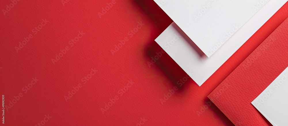 Poster red and white branding identity template for graphic designers presentations and portfolios featurin