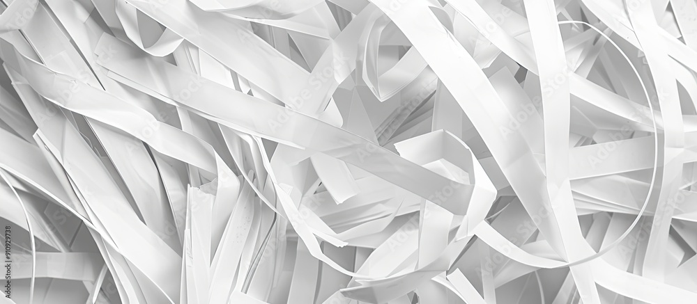 Poster white shredded paper providing a background featuring paper strips amid copy space image