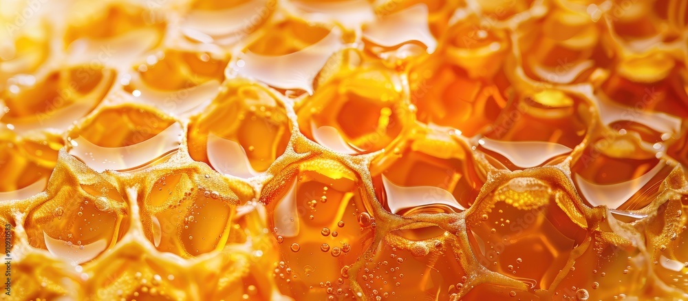 Poster Full frame beeswax with honey background perfect for copy space image