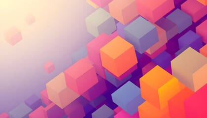 Naklejka premium A stylish abstract background with a cascade of overlapping cubic shapes in a spectrum of bright colors, giving a sense of depth and movement