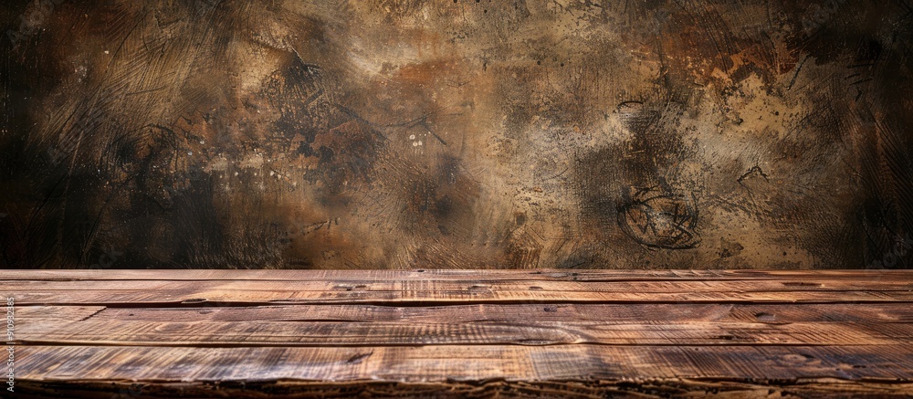 Aufkleber table made of wood providing background for an image with empty space for text or design known as a 