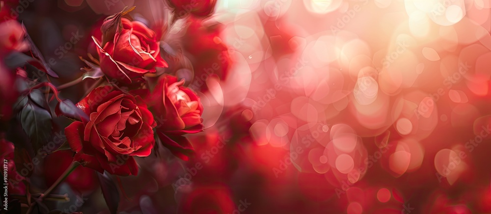 Aufkleber floral abstract background featuring lovely red roses with a soft blur effect ideal for showcasing c