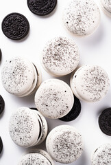 macaroons on a black background
