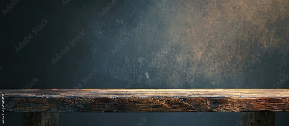 Fototapete table with no items on it suitable for showcasing products with copy space image