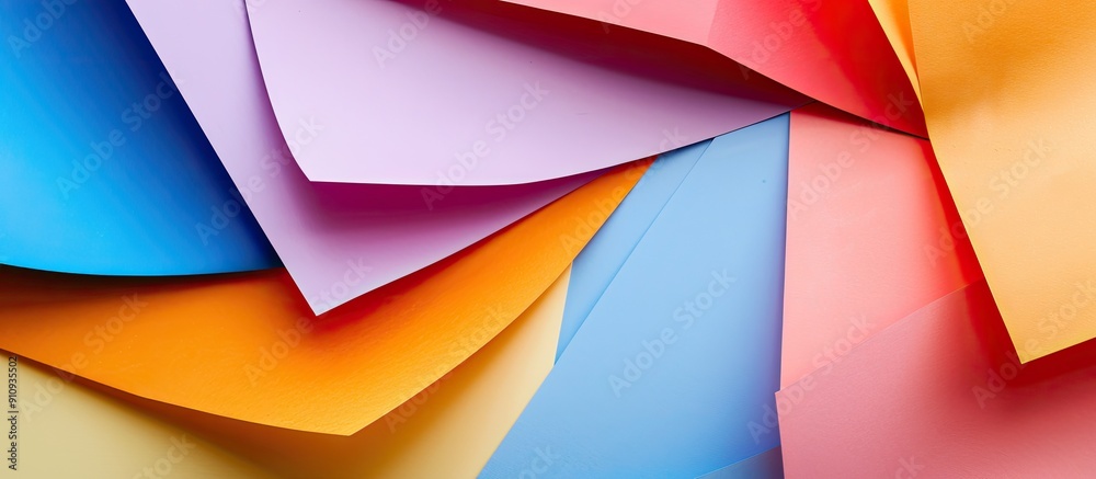Aufkleber organic colored paper sheets with copy space image
