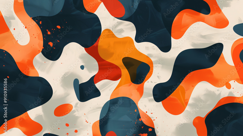 Poster Abstract background with flowing shapes in a vibrant color palette