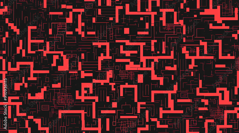 Poster Modern technological background design with a seamless repeating geometric pattern