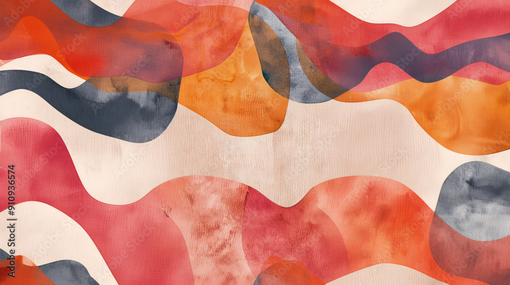 Aufkleber Organic watercolor shapes creating an abstract background texture
