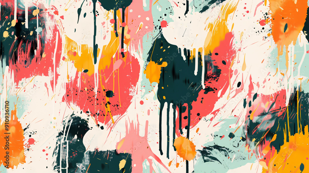 Aufkleber modern abstract background featuring a painting style with colorful drips of paint