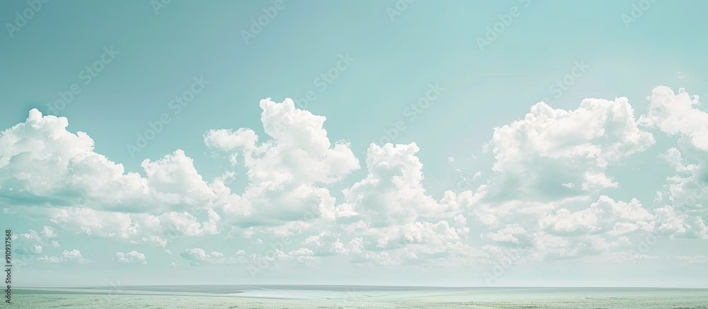 Aufkleber soft focus horizontal landscape with a blue sky white clouds and ample copy space image