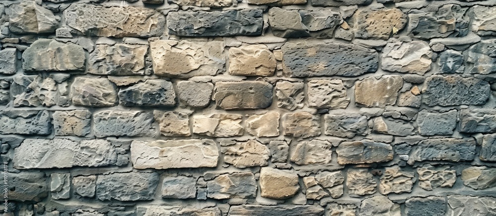 Aufkleber Background texture of a stone brick wall with copy space image