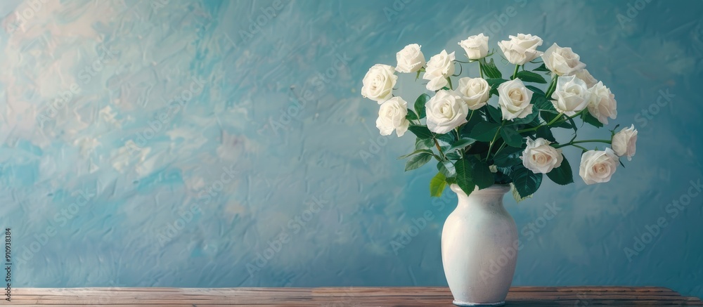 Aufkleber greet someone with a heartfelt message using this elegant greeting card featuring white roses in a v