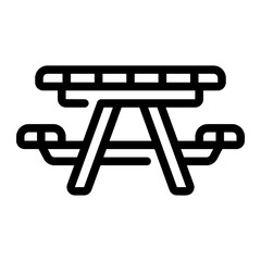 picnic table Line Icon