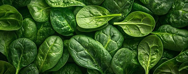 Obraz premium Green spinach packed with antioxidants helping to fight free radicals perfect for a healthy diet