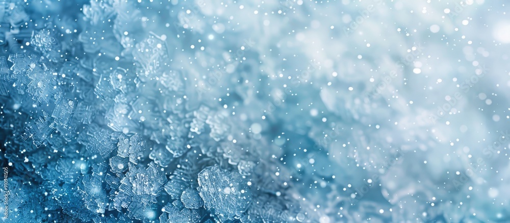 Fototapete Winter background with a frozen ice surface covered in snow ideal for design projects with copy space image