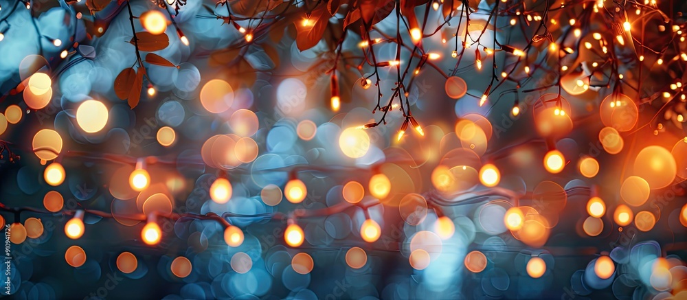 Aufkleber string lights enhancing a festive atmosphere ideal for decoration creating a cozy ambiance for any o