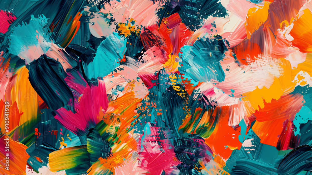 Aufkleber abstract oil painting background with expressive brushstrokes creating a vibrant and energetic mood