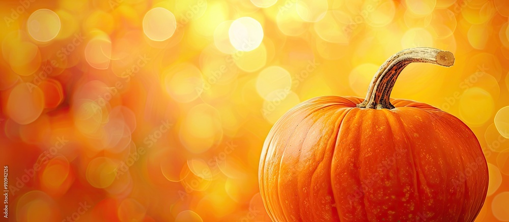 Poster pumpkin on a blurry background with room for text or image. creative banner. copyspace image