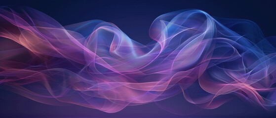 Obraz premium Abstract colorful smoke waves on a dark background, showcasing light and flow in a mesmerizing and artistic manner.