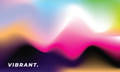 Abstract colorful gradient background. Fluid color gradation backdrop. Liquid vibrant graphic element. Modern multicolored wavy poster design. Blurred modern template.