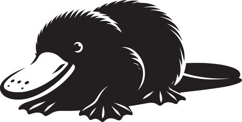 Platypus Silhouette isolated on white background Minimalist Platypus vector shape icon