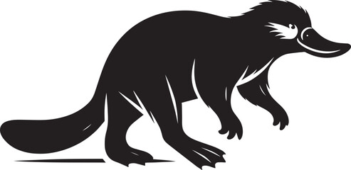 Platypus Silhouette isolated on white background Minimalist Platypus vector shape icon