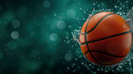 A Basketball On A Black Background With Dynamic Abstract Lights, Wallpaper Pictures, Background Hd