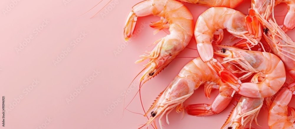 Aufkleber Shrimps displayed against a blank backdrop creating a clean copy space image