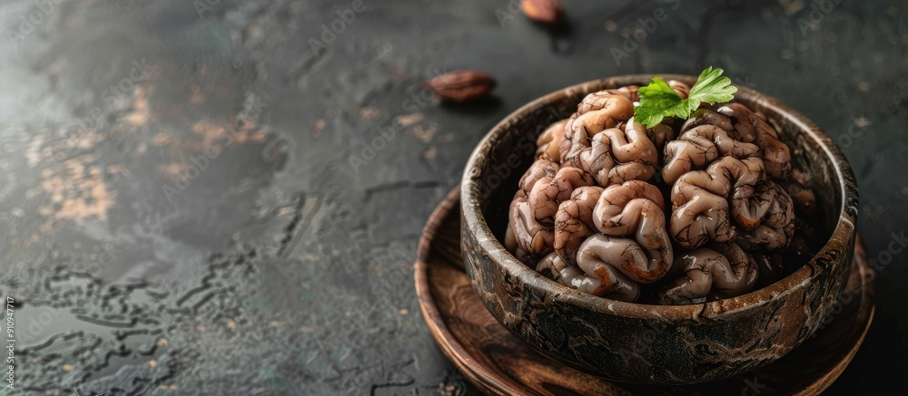 Aufkleber ideal for preparing bheja fry or bheja masala uncooked goat brain also known as bheja or mutton brai