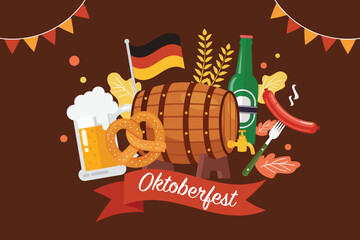 Happy Oktoberfest Party Beer Festival