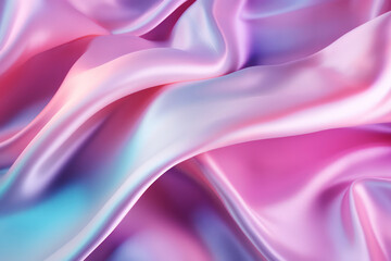 Obraz premium Processed collage of Iridescent fabric trendy cloth holographic texture. Background for banner