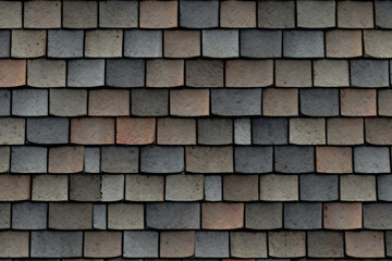 Obraz premium Processed collage of slate roof tiles surface texture. Background for banner, backdrop or texture