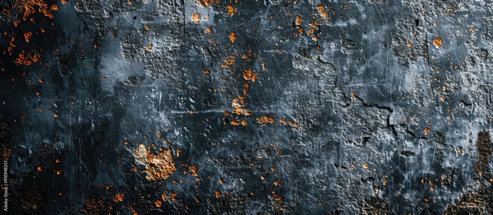 Leinwandbilder Enhance your project with a banner template showcasing a dramatic dark and scratched concrete surface creating an engaging copy space image