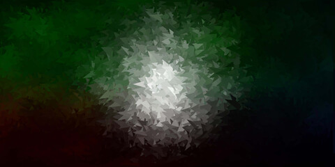 Dark green vector abstract triangle background.