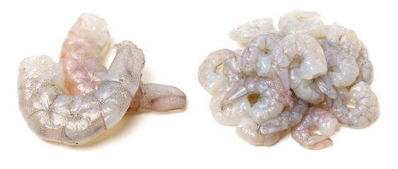 Raw Jumbo Shrimp on a White Background